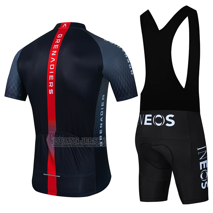 2022 Cycling Jersey Ineos Grenadiers Gray Black Short Sleeve and Bib Short